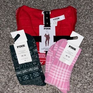 PINK Red Thermal Pajama Set